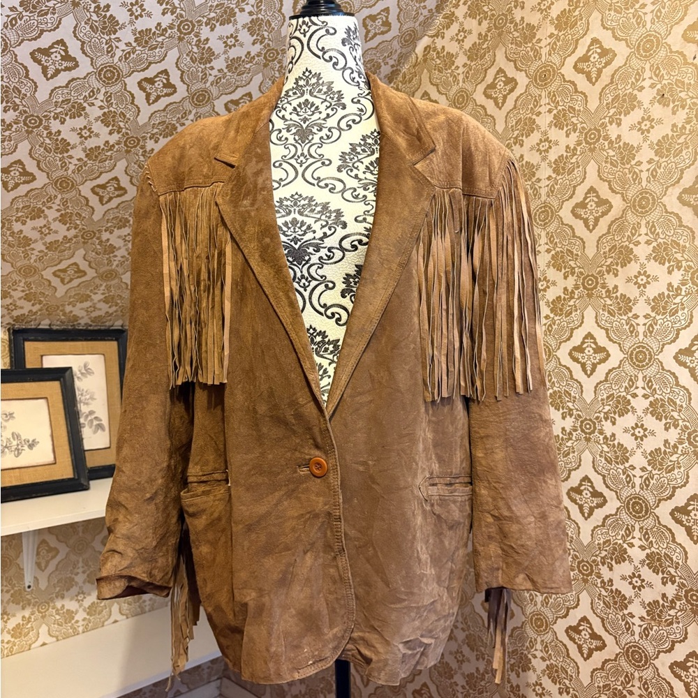 Vintage Fringe Women's Suede Jacket